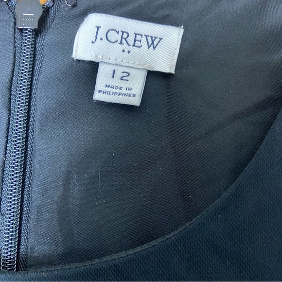 J. Crew Black Short Sleeve Belted Sheath Suiting Dress Women Size 12 Business - Picture 6 of 7